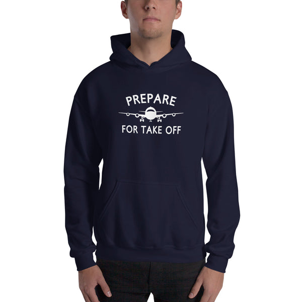 Prepare for Take off Men Hooded Sweatshirt